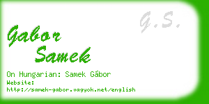 gabor samek business card